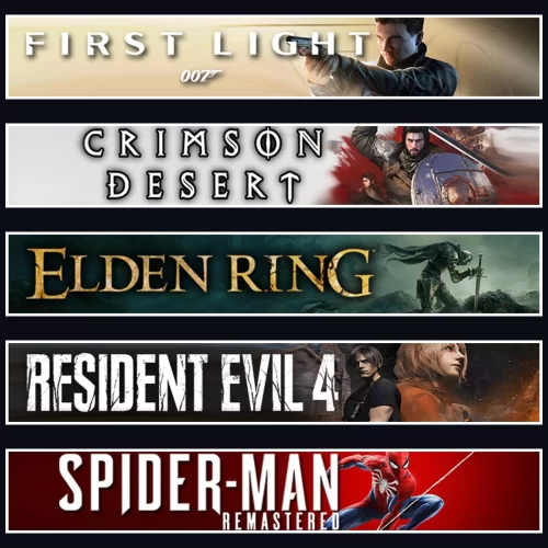 007 +Crimson +Elden +Evil 4 +Spider 1